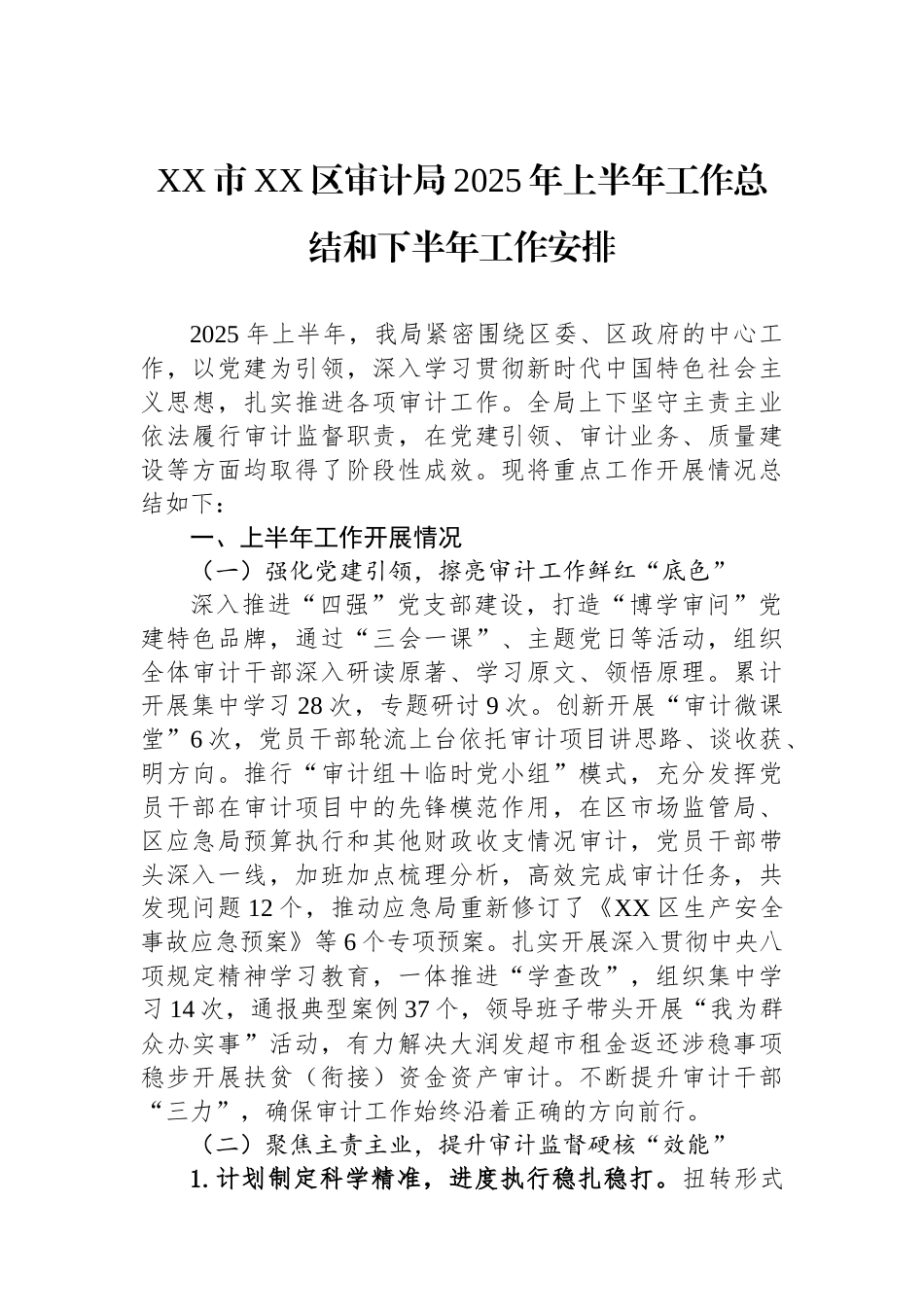 审计局2025年上半年工作总结汇编（4篇）_第2页