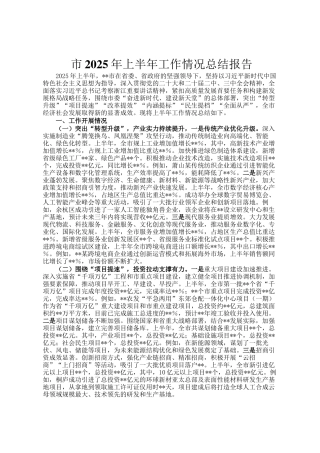 市2025年上半年工作情况总结报告