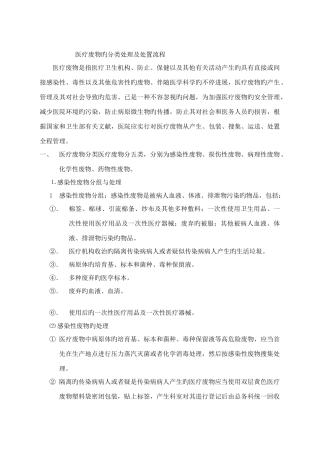 医疗废物分类处理处置流程