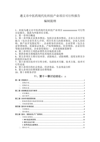 医药现代化科技产业项目可行性报告