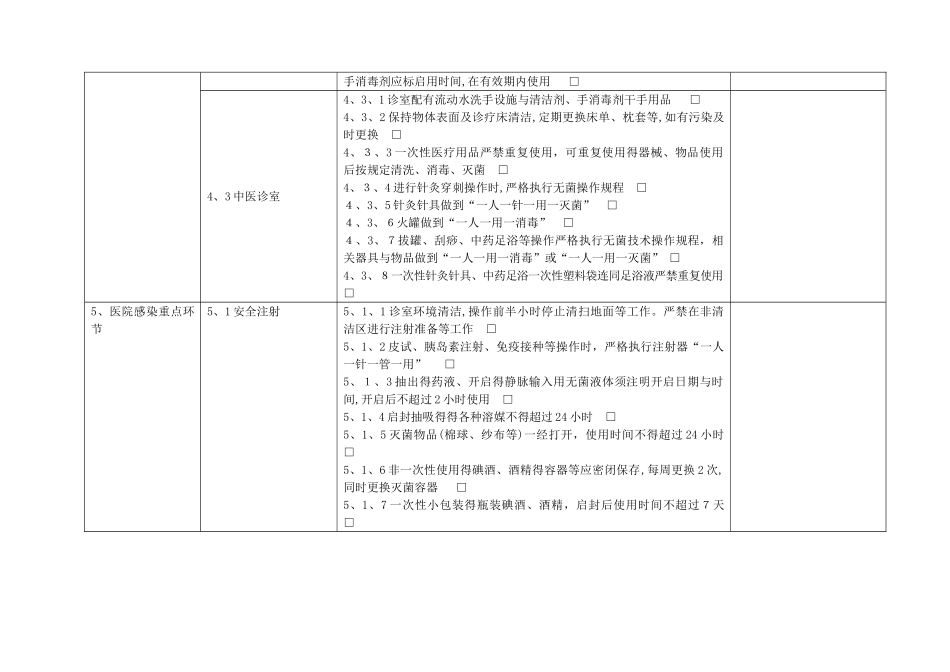 医院感染管理专项督导检查表_第3页