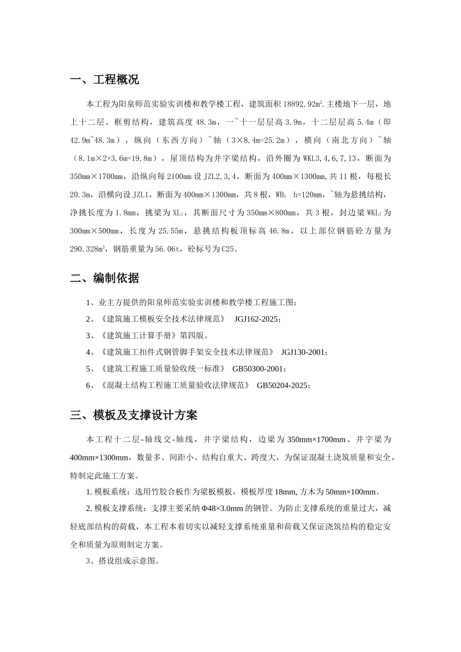 十二层屋顶井字梁施工方案_第2页