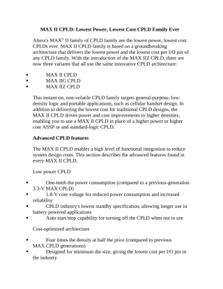 单片机--max-ii-cpld系列概述及应用—-毕业论文设计