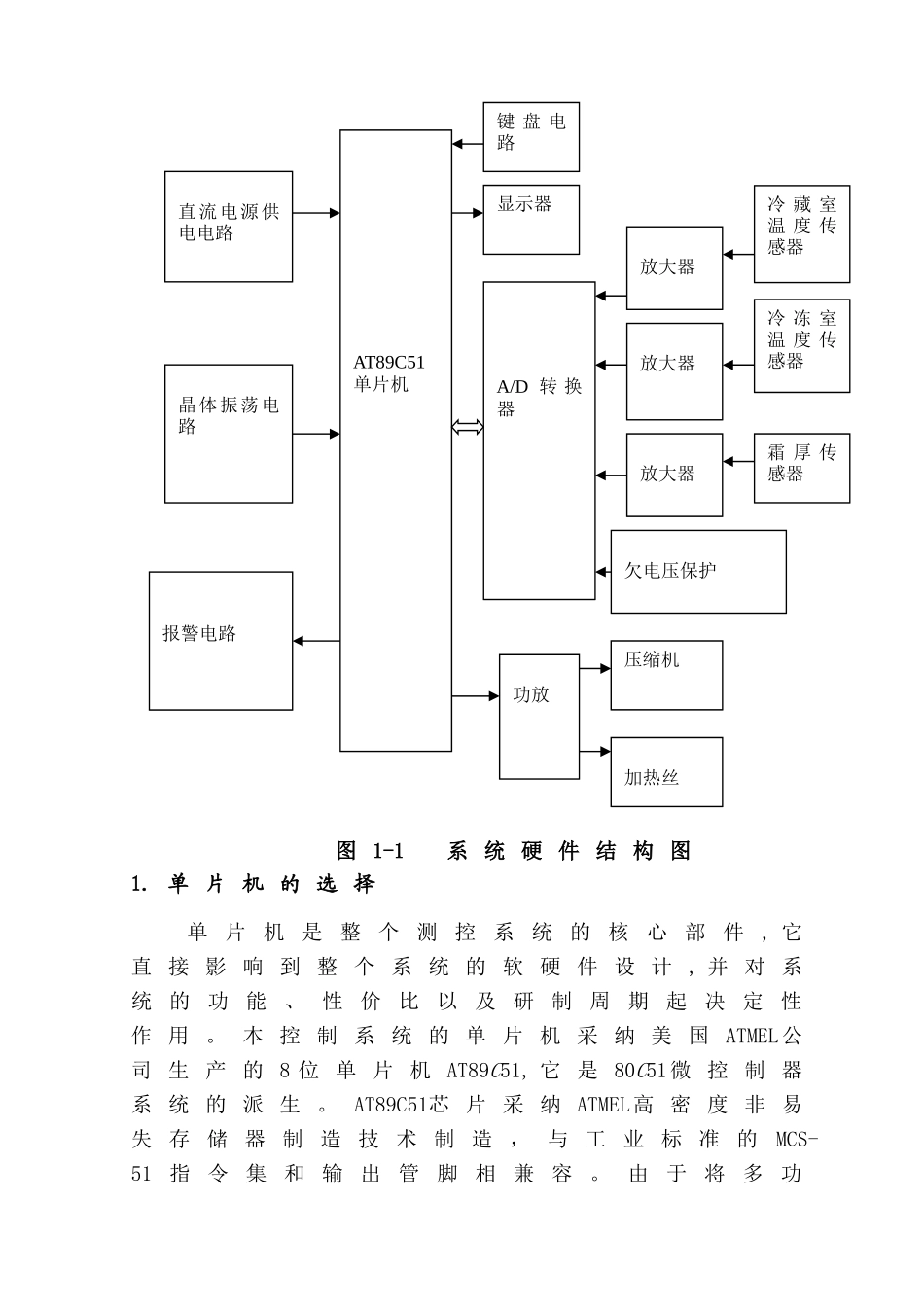 单片机的电冰箱控制系统硬件设计大学论文_第2页