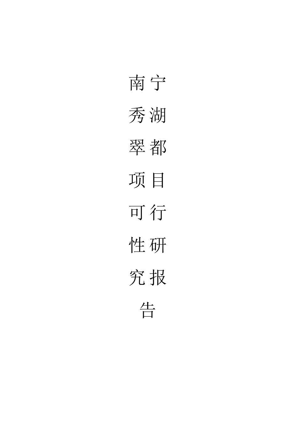 南宁秀湖翠都项目可行性研究报告书_第1页