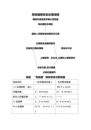 危急值报告与处理流程