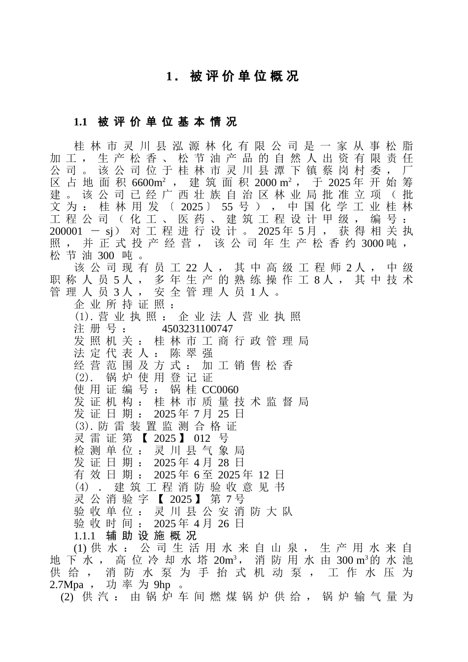危险化学品生产项目安全评价报告_第1页