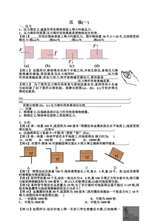 压力压强——固体压强同步练习