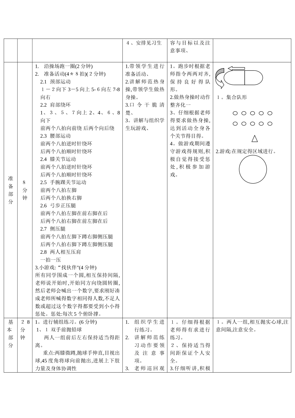 原地侧向推铅球教案、教学设计_第3页