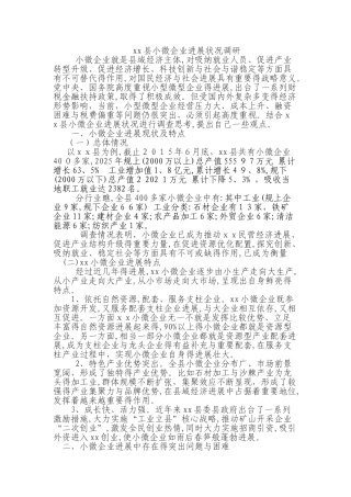 县小微企业调研