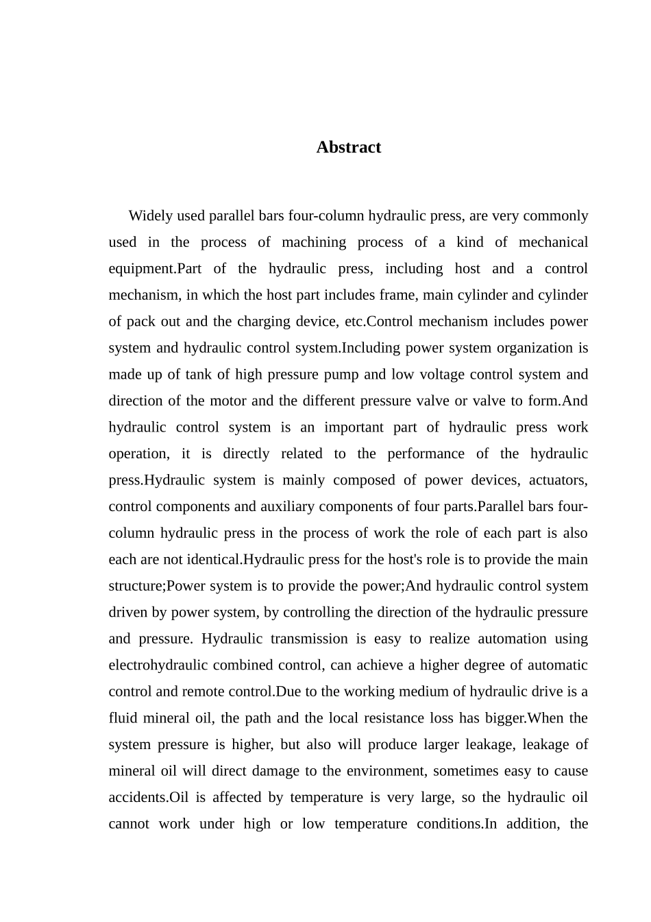 双缸四柱式液压机液压系统设计和PLC控制毕业设计论文_第3页