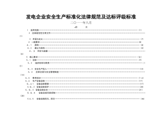 发电企业安全生产标准化规范及达标评级标准
