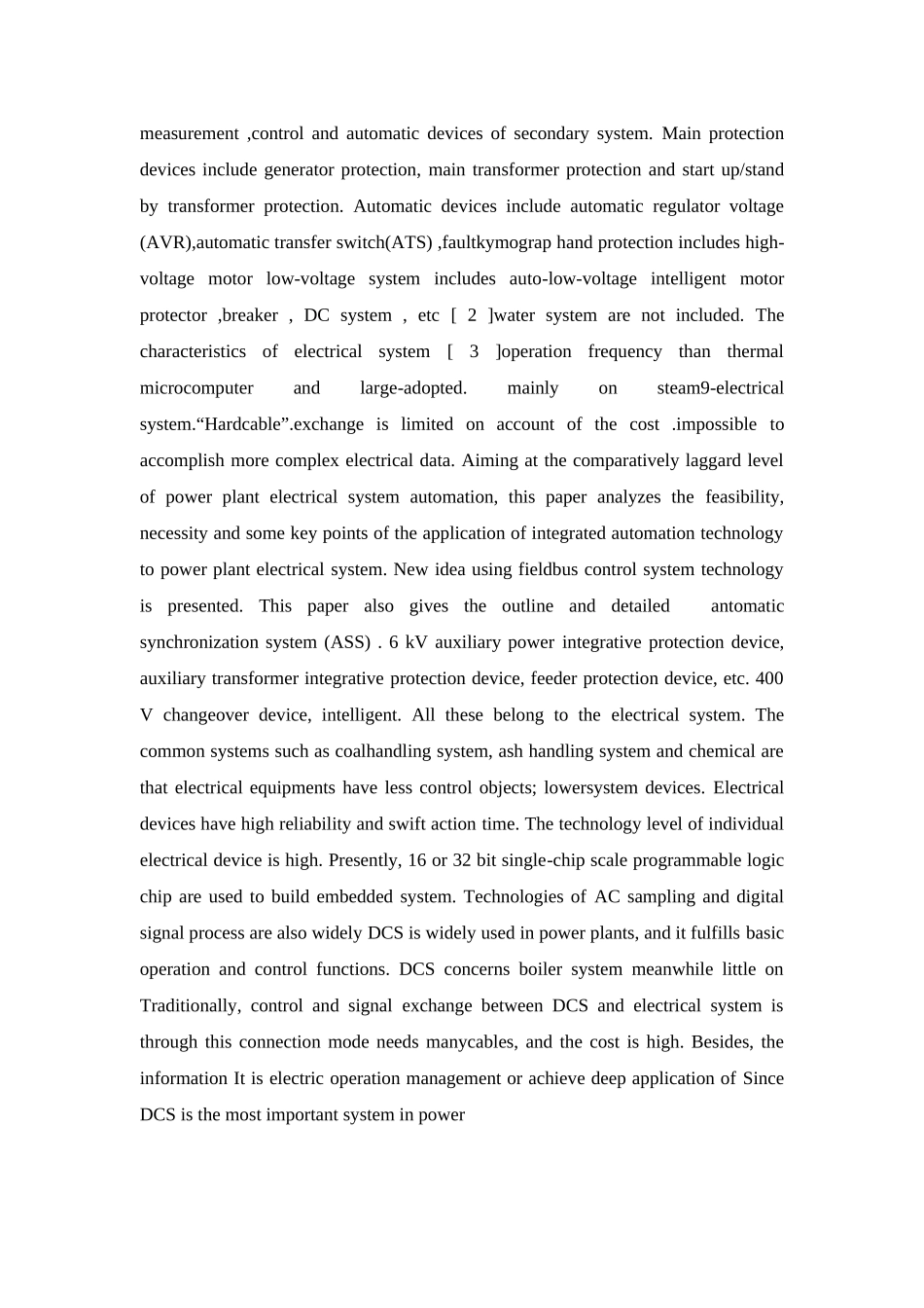 发电厂电气系统综合自动化-中英文翻译_第2页