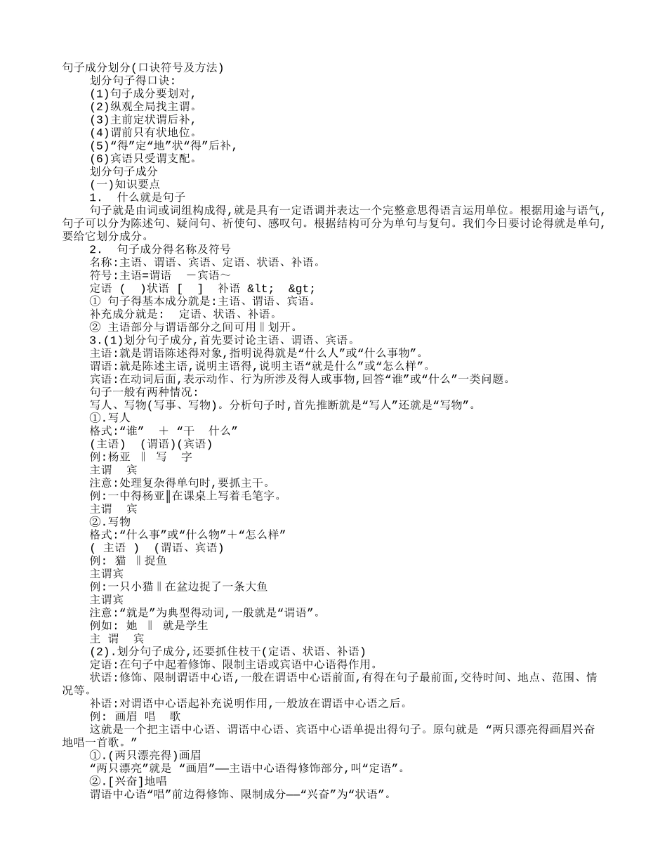 句子成分划分例子_第1页