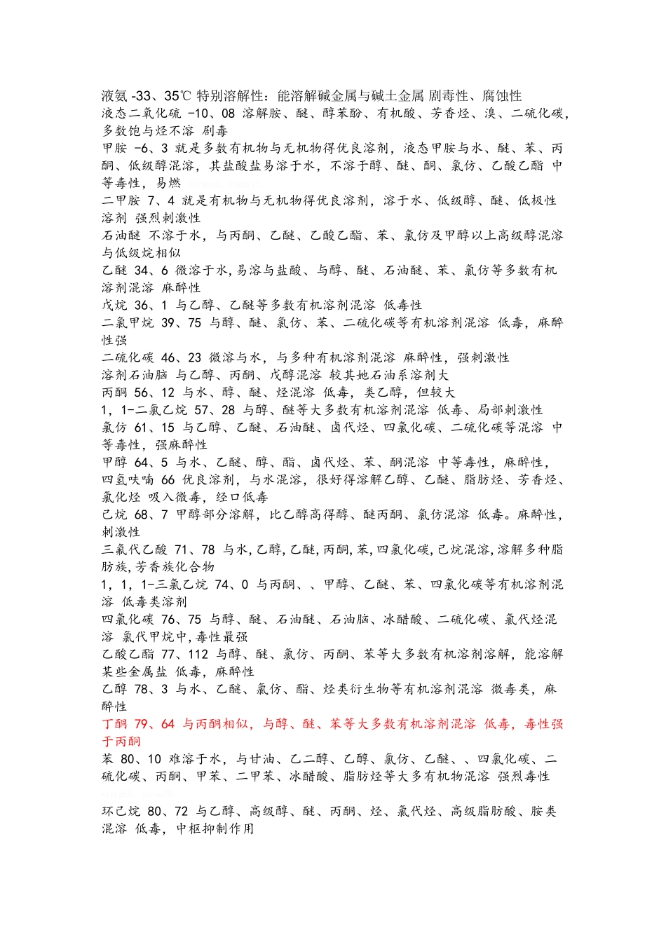 各种溶剂的沸点表_第1页