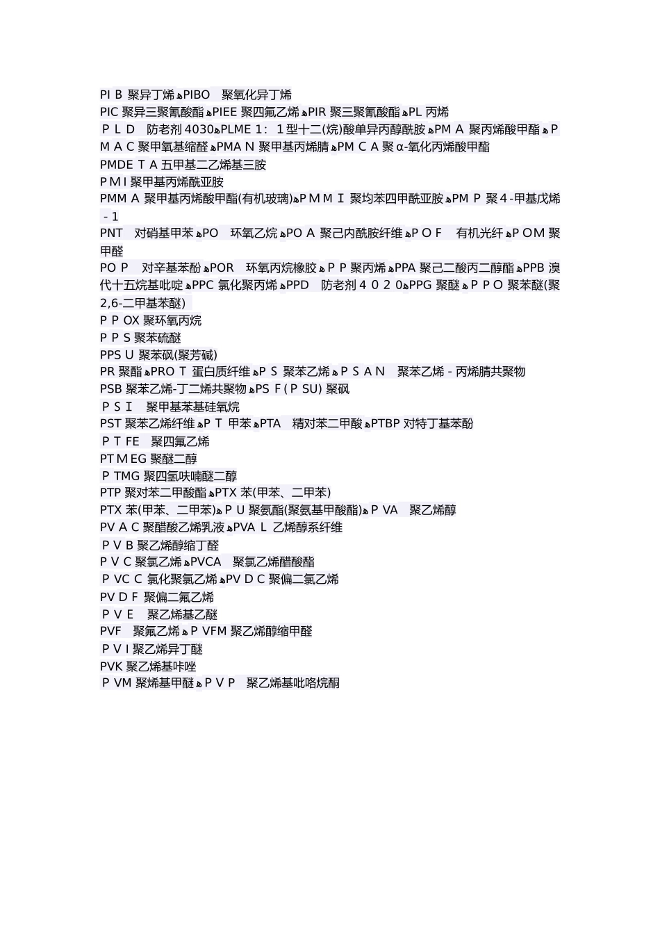 各类高分子聚合物的缩写_第2页