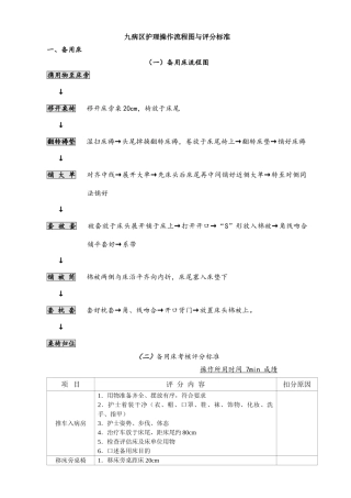 各项护理操作流程图及评分标准