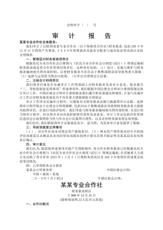 合作社审计报告