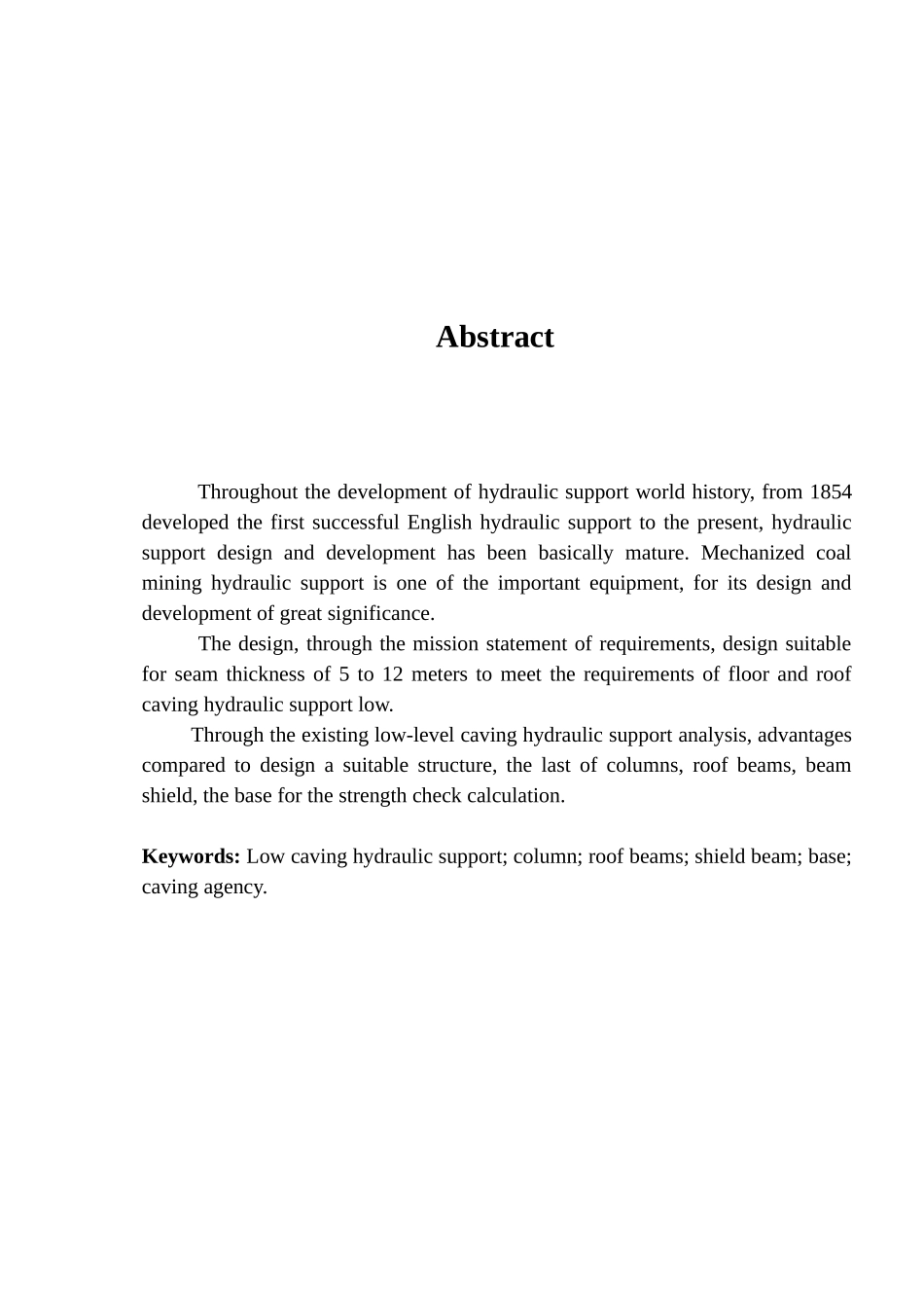 后四连杆低位放顶煤液压支架说明书学士学位论文_第2页