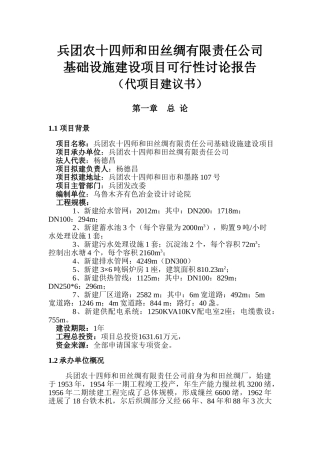 和田丝绸有限责任公司基础设施建设项目可行性研究报告