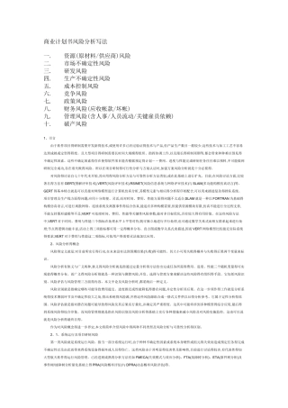 商业计划书风险分析写法