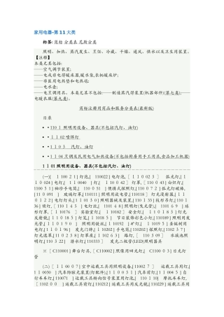 商标第11类明细