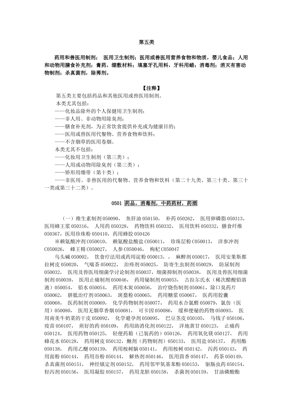 商标注册第5类详细列表_第1页