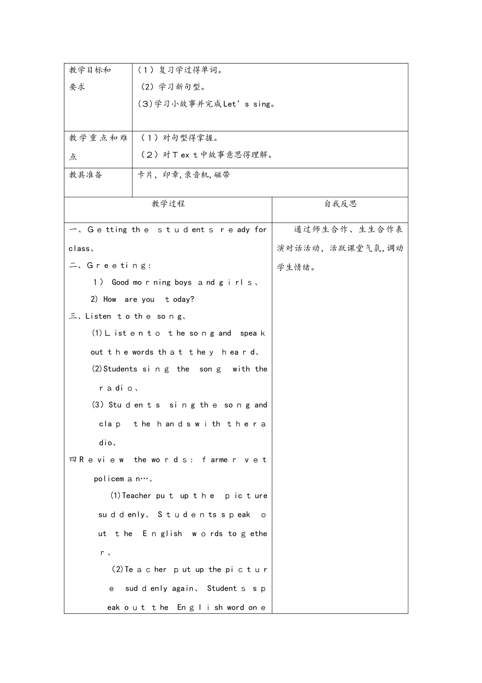 四年级上册英语教案Unit 5 Our Town 6课时  北师大版_第3页