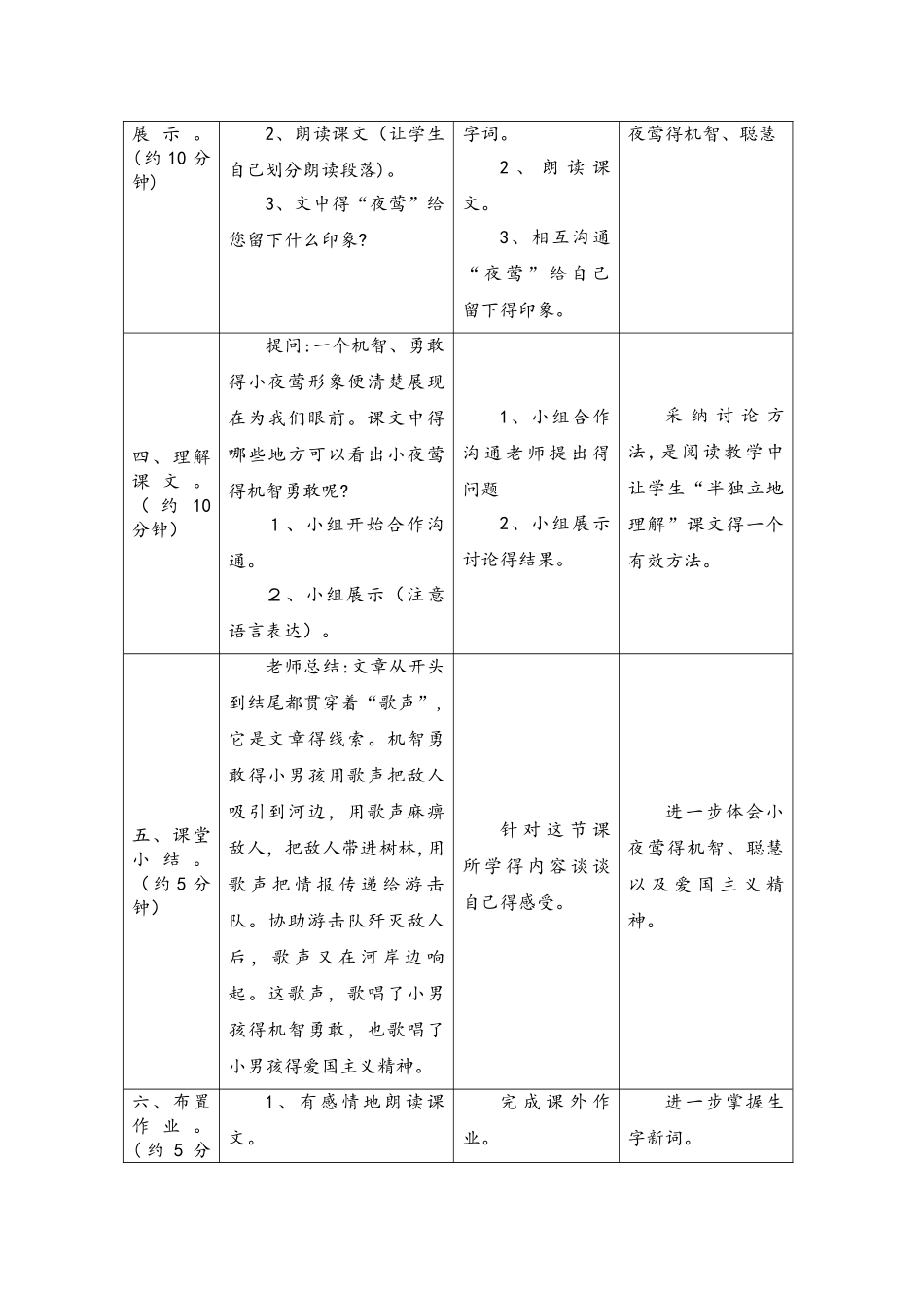 四年级下册语文导学案夜莺的歌声人教新课标_第3页