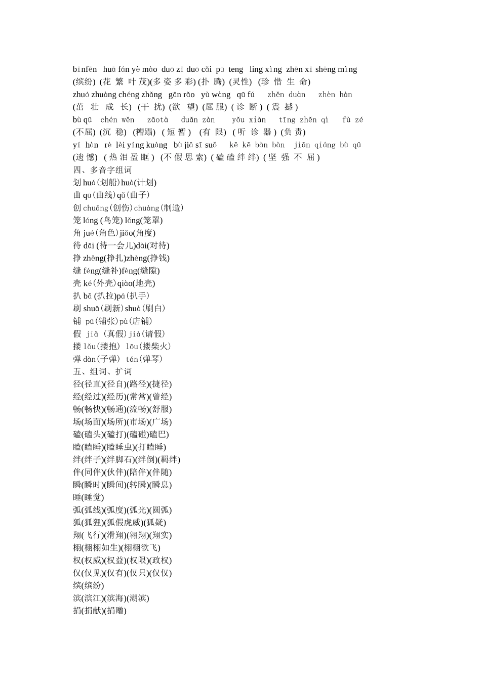 四年级下册语文第五单元知识点汇总_第2页