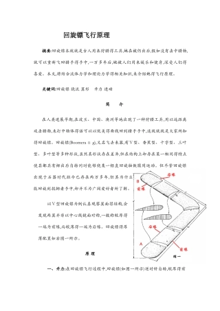 回旋镖飞行原理