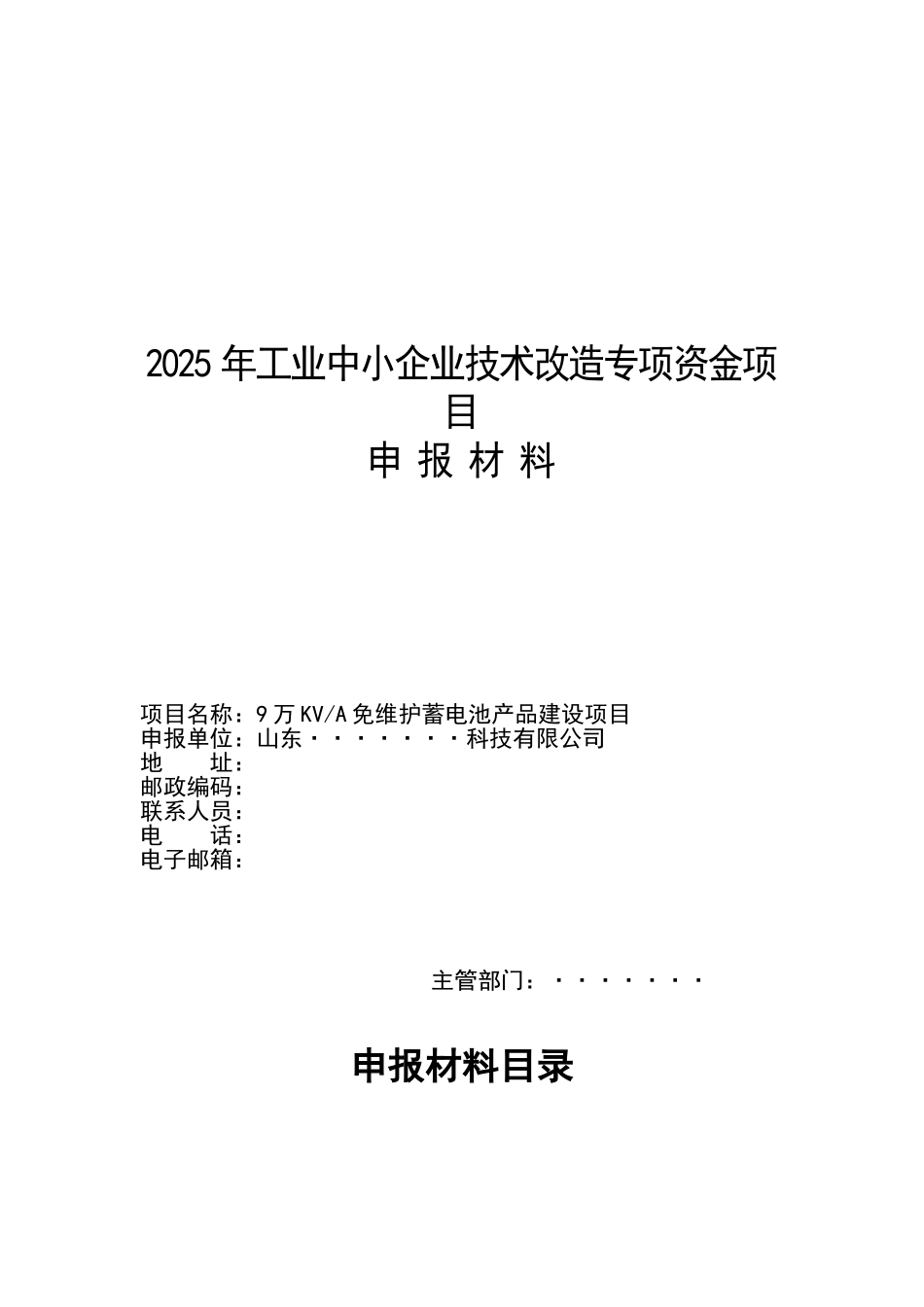 国家工中小企技术改造专项资金项目免维护蓄电池品建设项目资金资金申请资金申请建议书_第2页