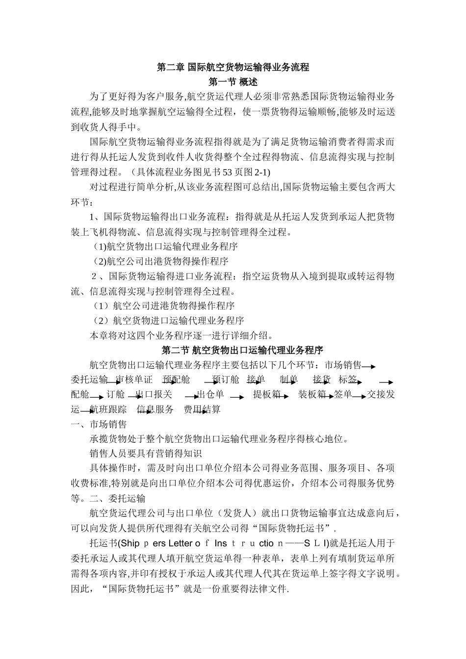 国际航空货物运输的业务流程_第1页