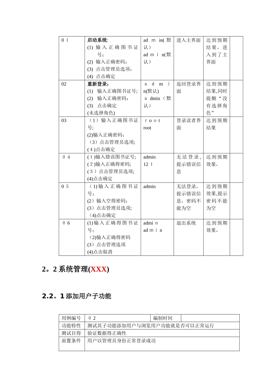 图书管理系统测试用例_第2页