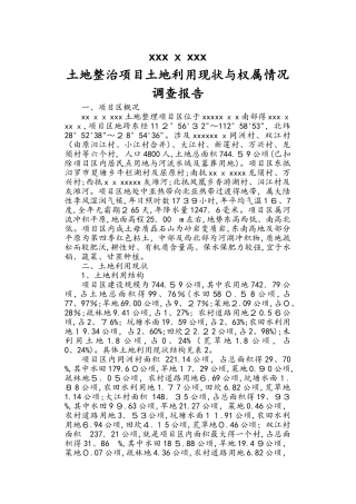 土地清查土地利用现状和权属情况调查报告