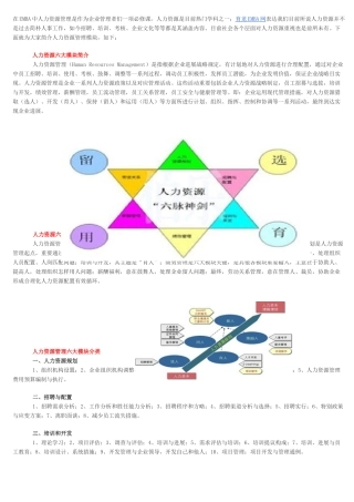 在EMBA中人力资源管理是作为企业管理者们的一项必修课
