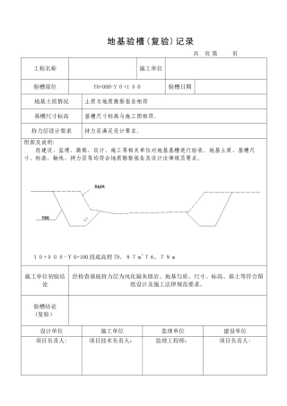 地基验槽记录表
