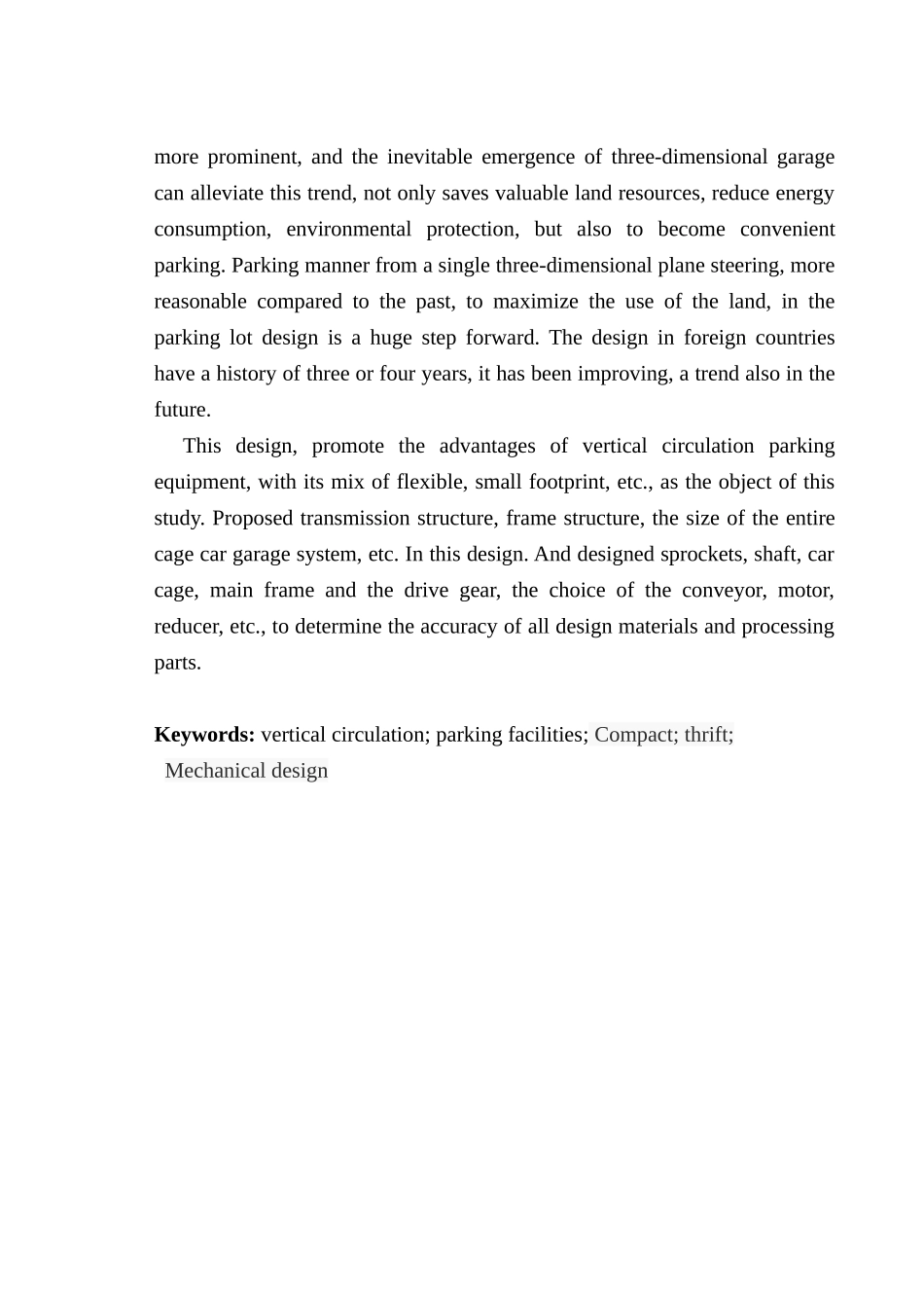 垂直循环式立体停车设备设计大学论文_第2页