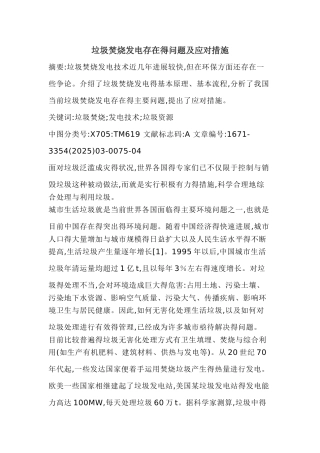 垃圾发电历史与意义