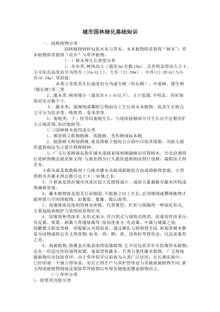 城市园林绿化基础知识