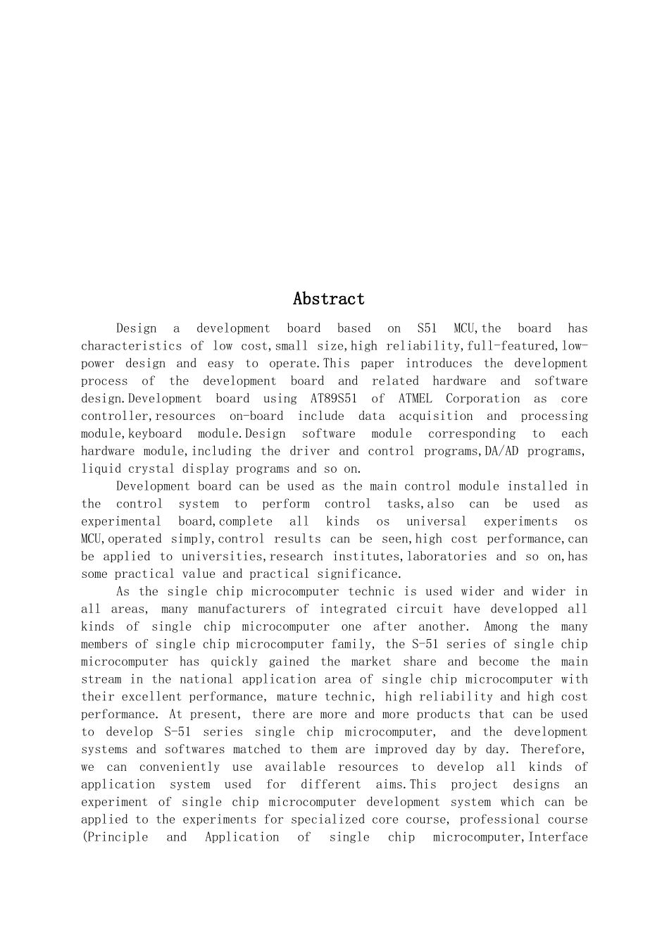 基于51单片机实验开发平台的研制大学本科毕业论文_第3页