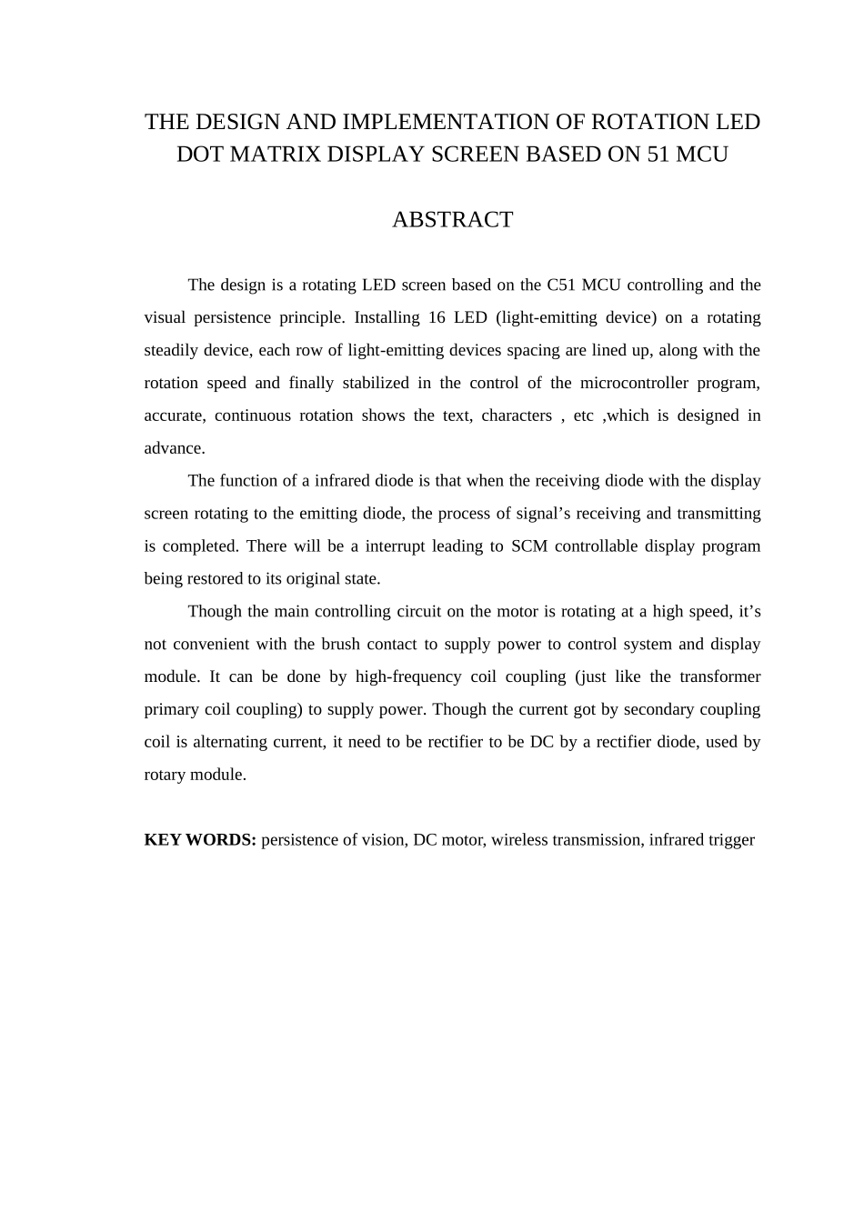 基于51单片机的旋转led点阵显示屏设计与实现毕业(论文)设计论文_第2页