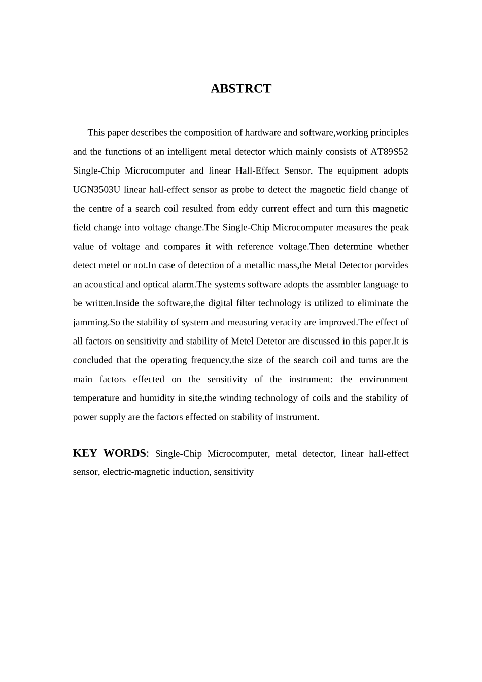 基于51单片机的金属探测器本科毕业设计论文_第2页