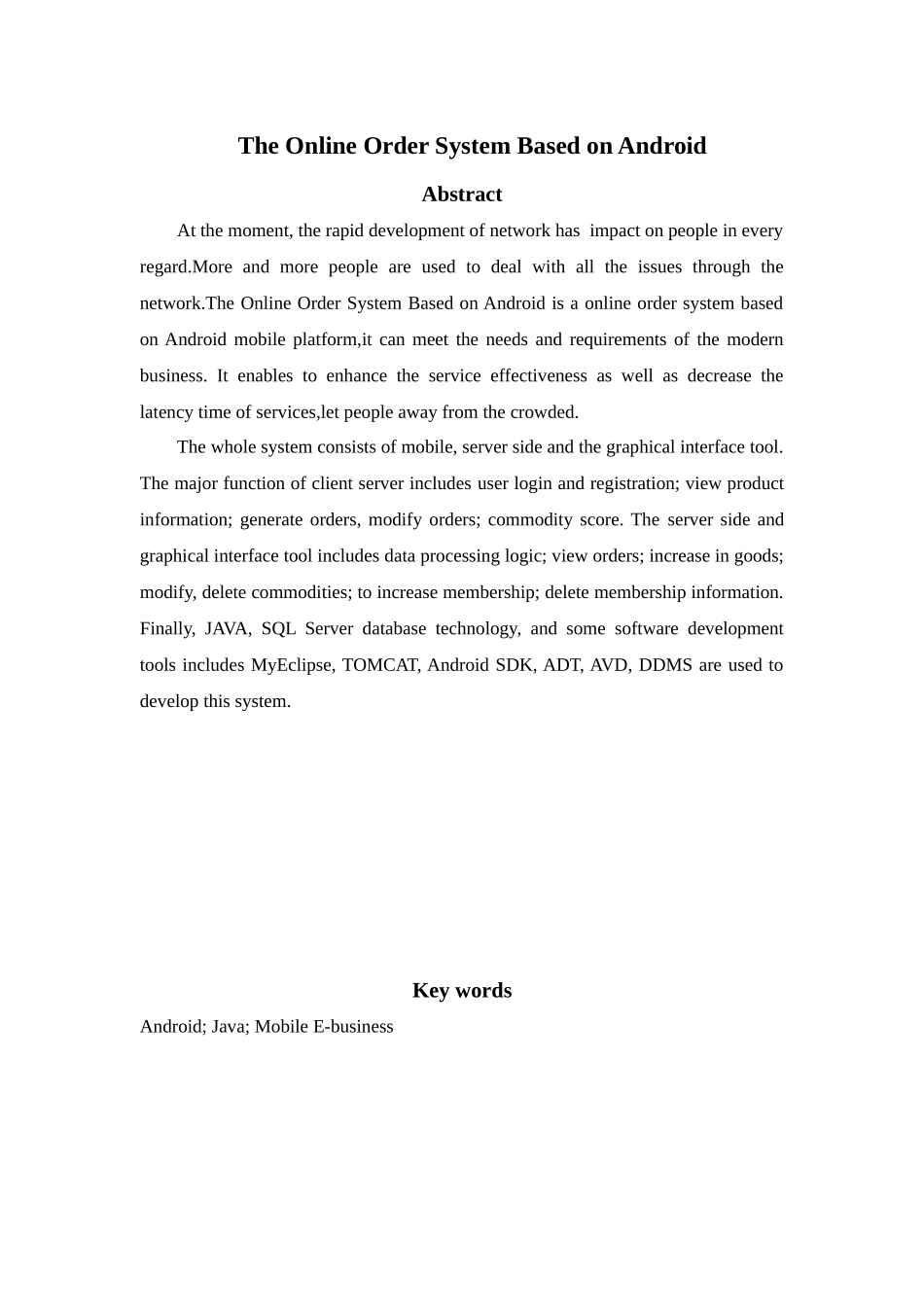 基于Android的网上订餐系统毕业论文_第2页