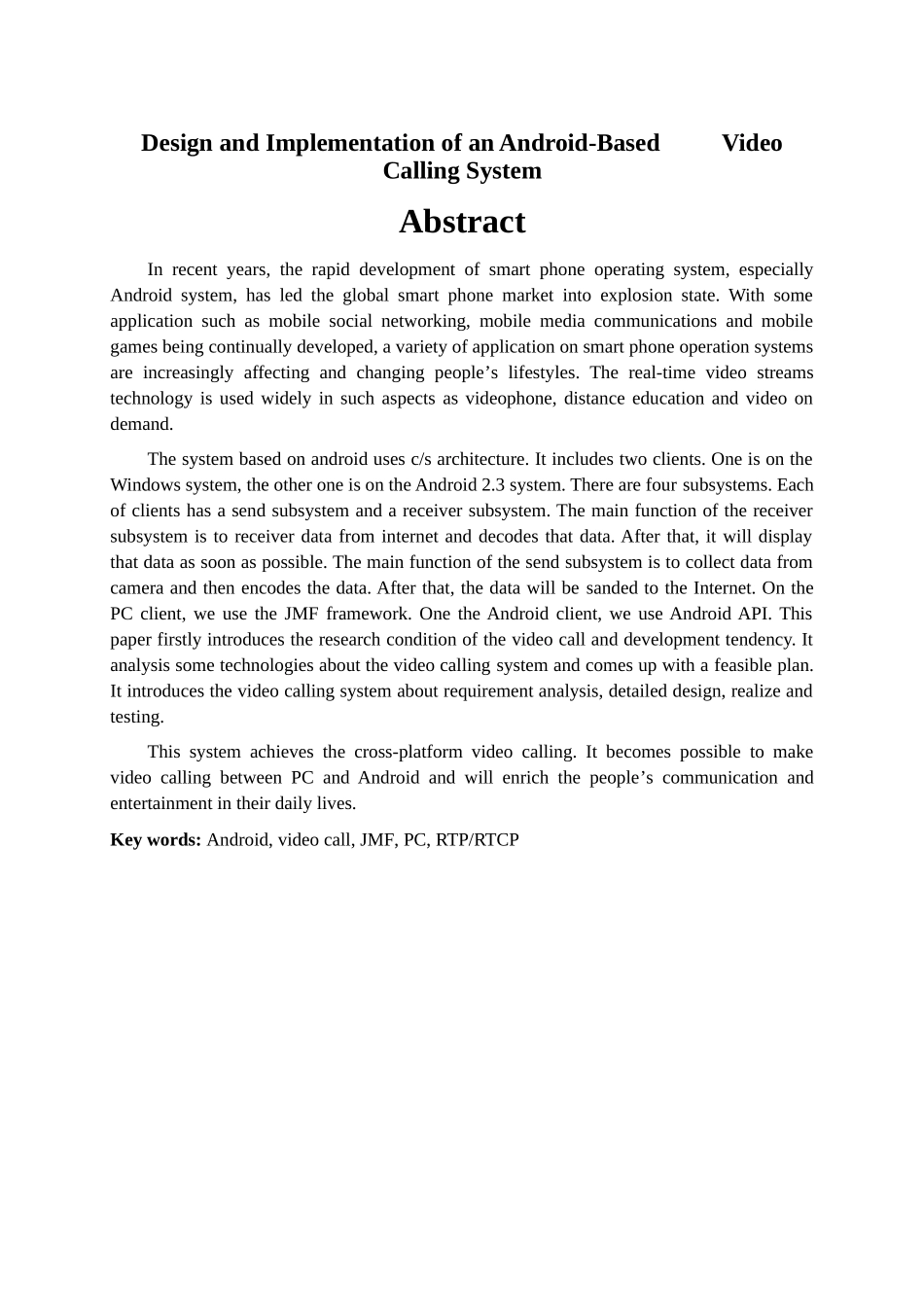基于android的视频通话系统的设计与实现毕业设计论文_第2页