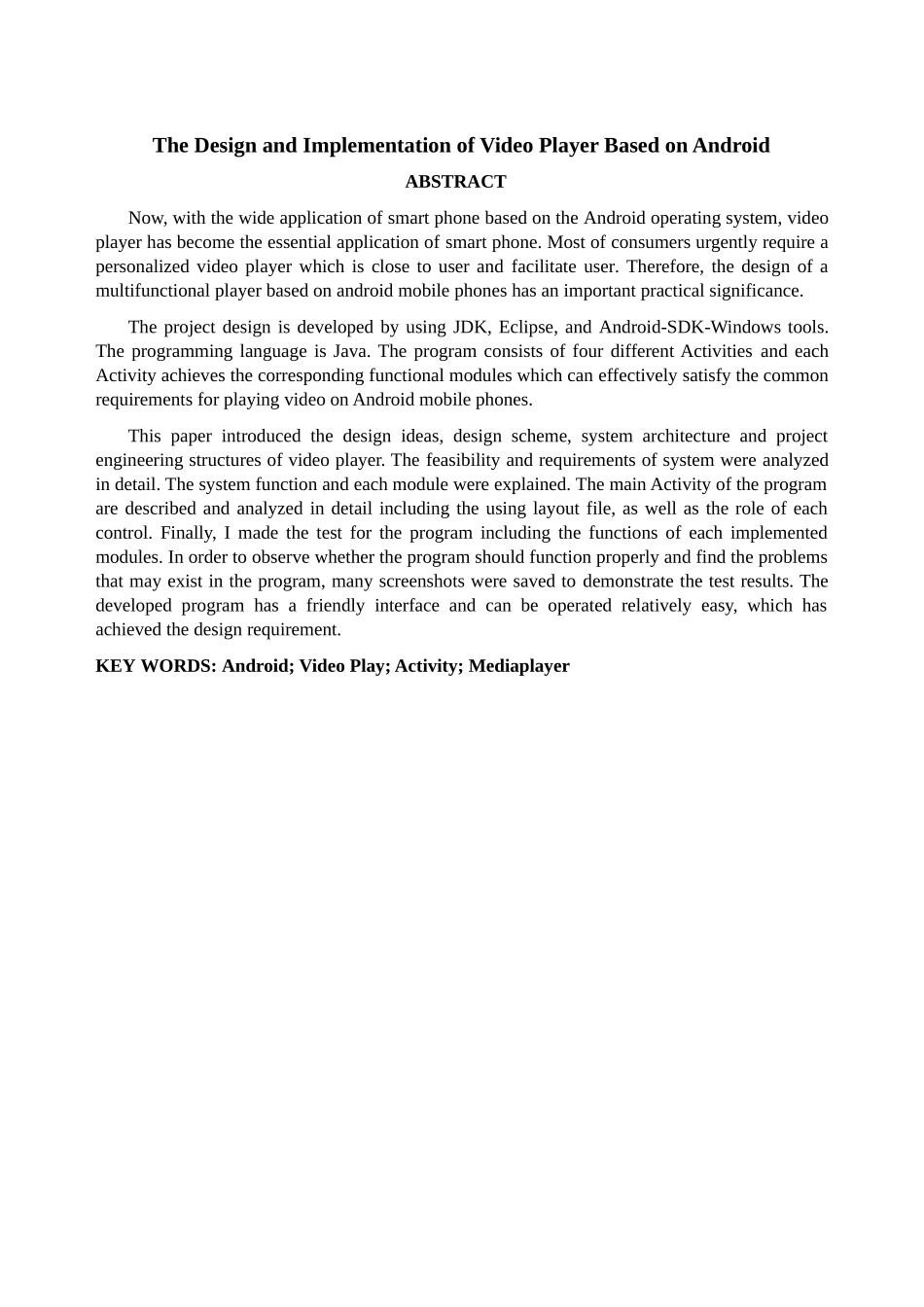 基于android的视频播放器的设计与实现本科学位论文_第2页