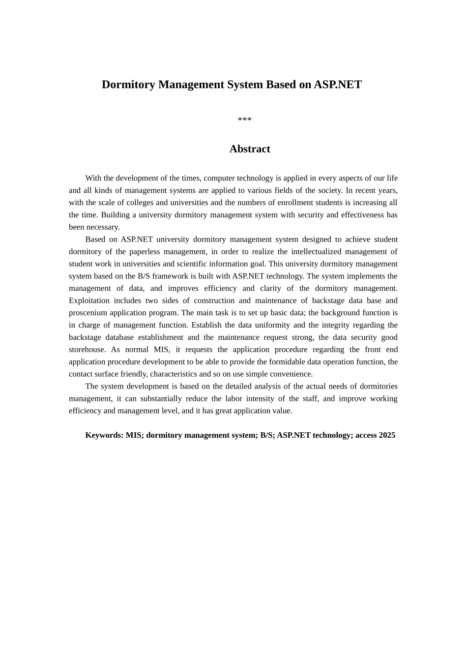 基于AS-P.NET的宿舍管理系统毕业论文_第2页