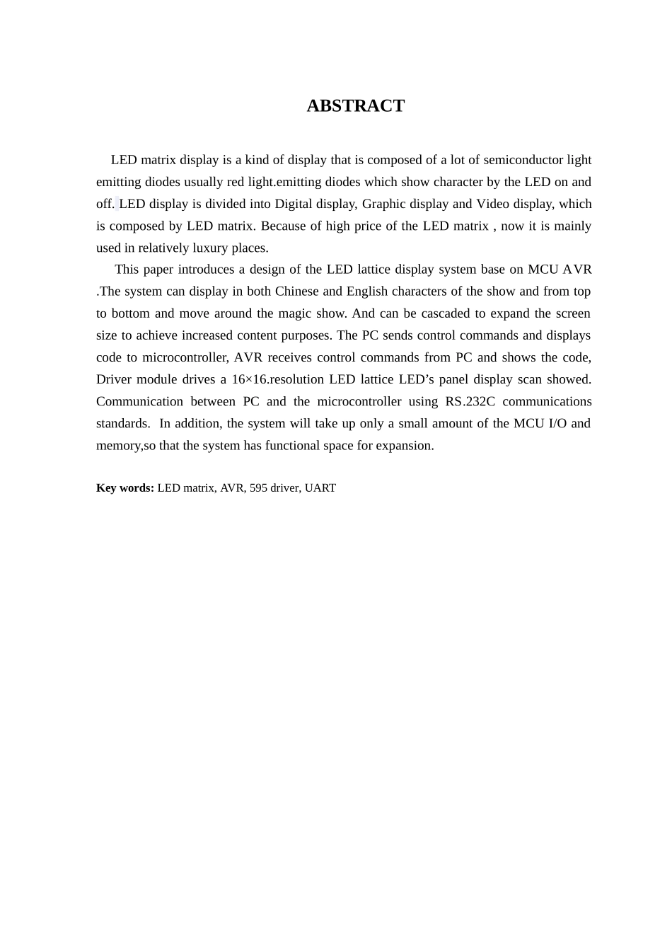 基于avr单片机的led点阵屏设计---大学毕业设计_第3页