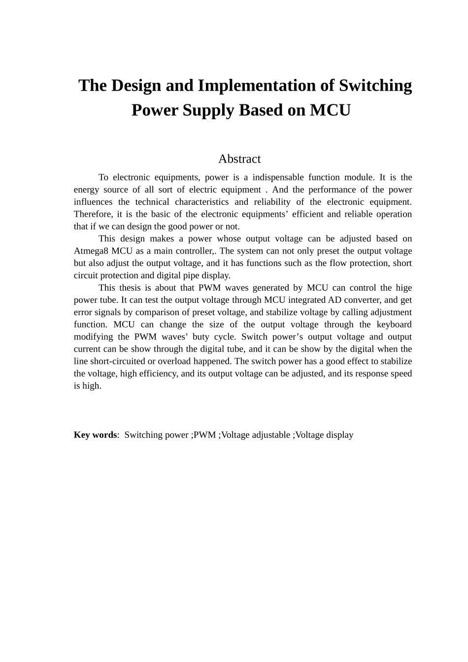 基于AVR单片机的开关电源的设计与实现-毕业设计_第3页