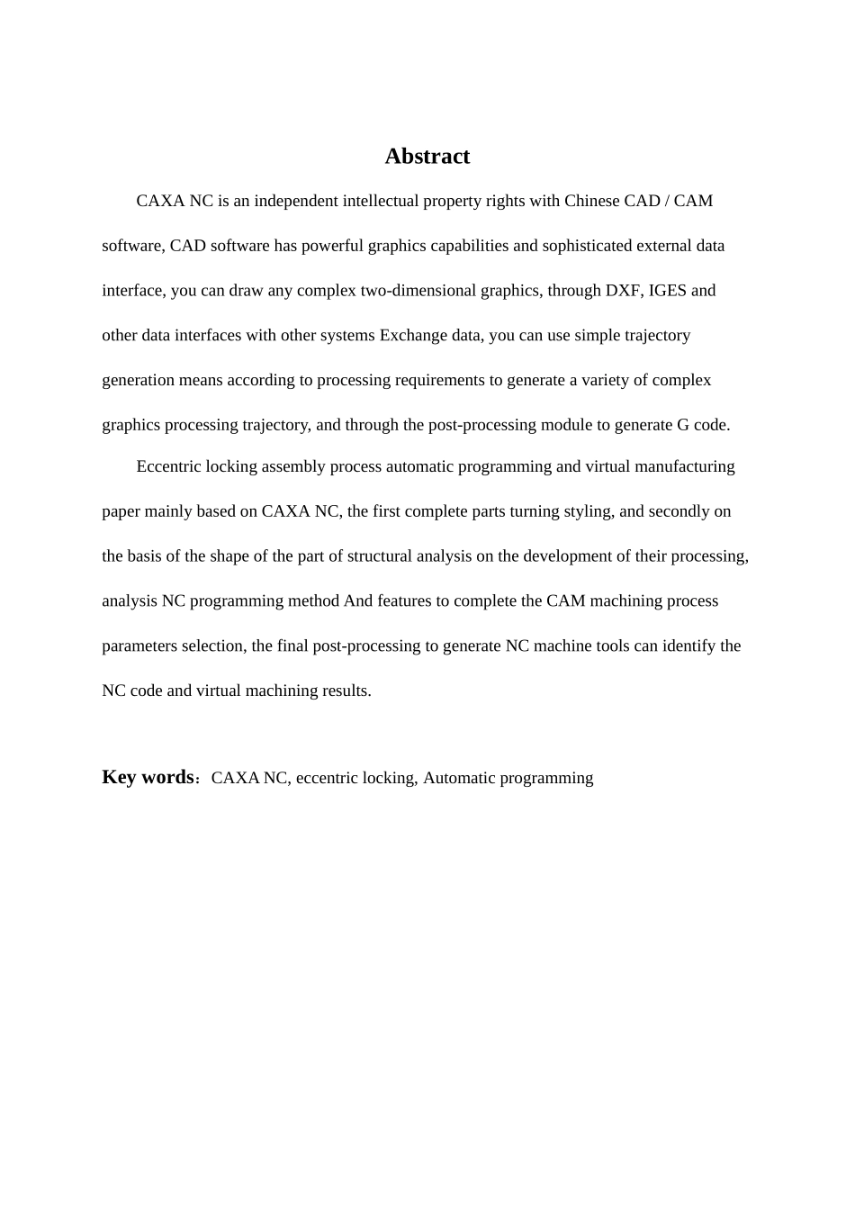 基于caxa数控车的偏心锁紧组件的自动编程与虚拟加工本科论文_第3页